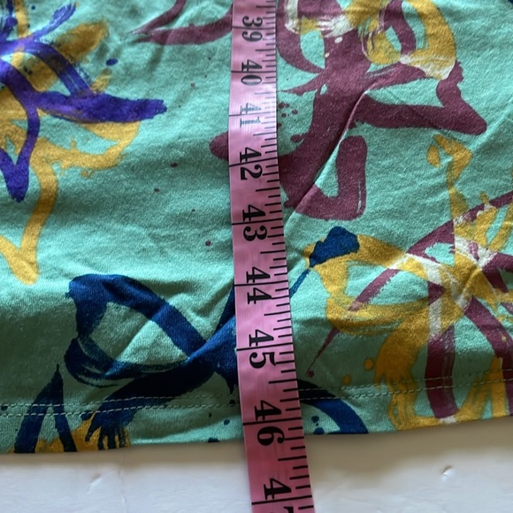 LOGO Lori Goldstein Abstract Floral Short Sleeve Cotton Blend Dress Size 3X - Picture 10 of 10